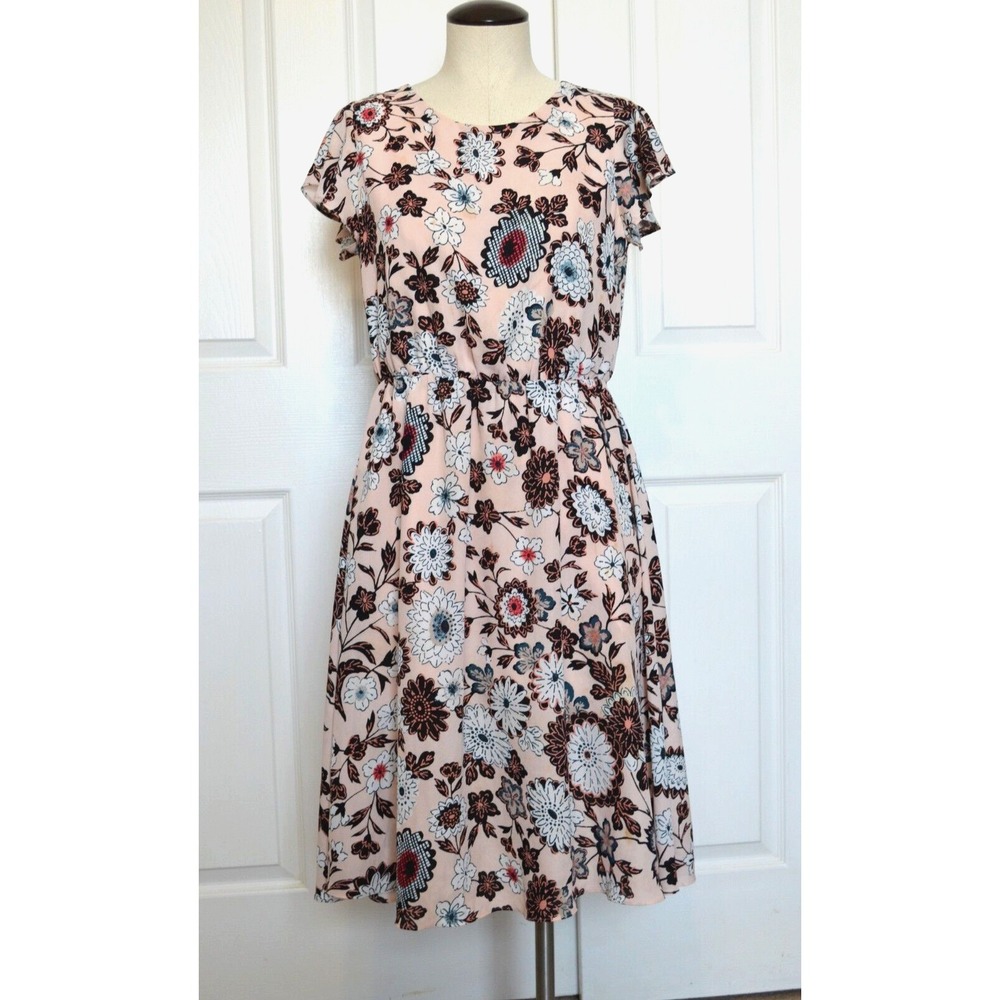 Loft Outlet Women's Dress Size‎ S Cap Sleeves Pink Floral Lined